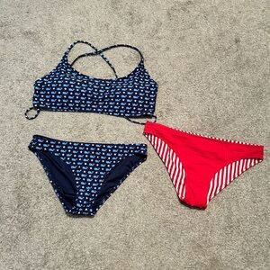 Vineyard vines patriotic bikini bundle two small bottoms one large top